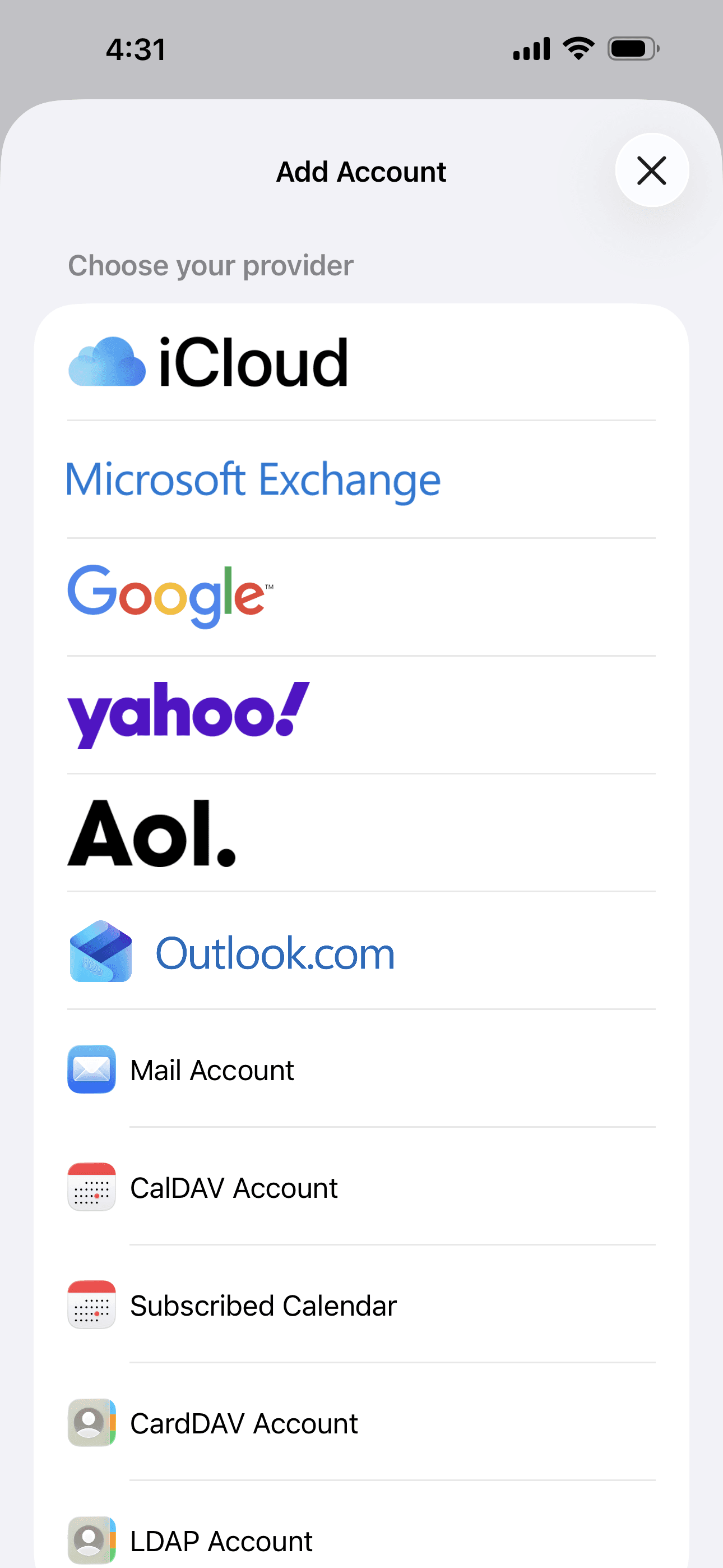 Provider list with Other Account